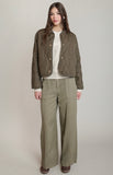 Dark Khaki Green Quilted Jacket