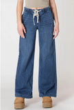 Drawstring Wide Leg Jeans