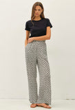 Geometric Wide Leg Pants