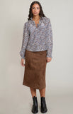 Blue Paisley Peasant Top