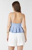 Blue Mini Stripe Flare Tank