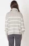 Taupe Stripe Half Zip Sweater