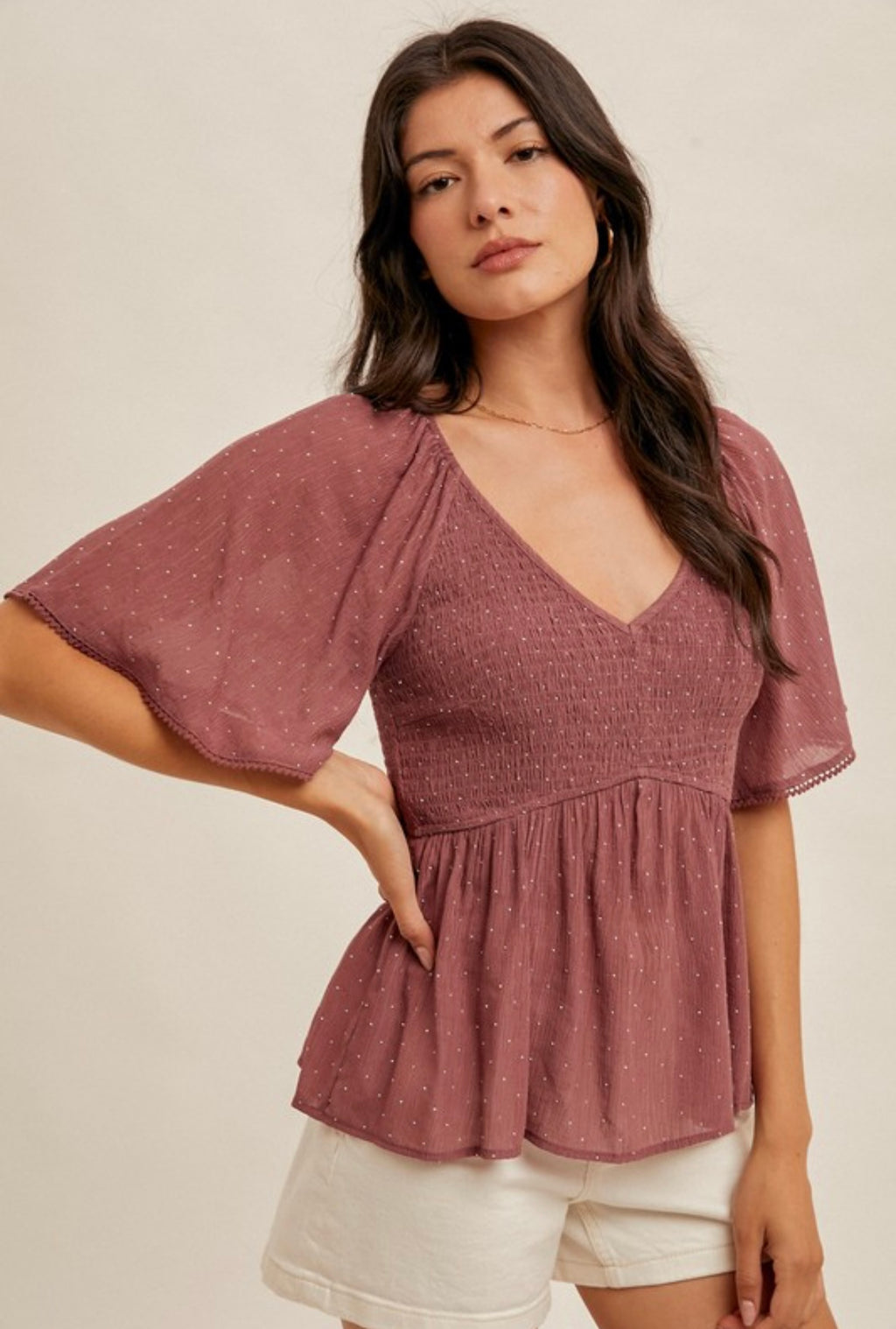 Mauve Sparkle Top