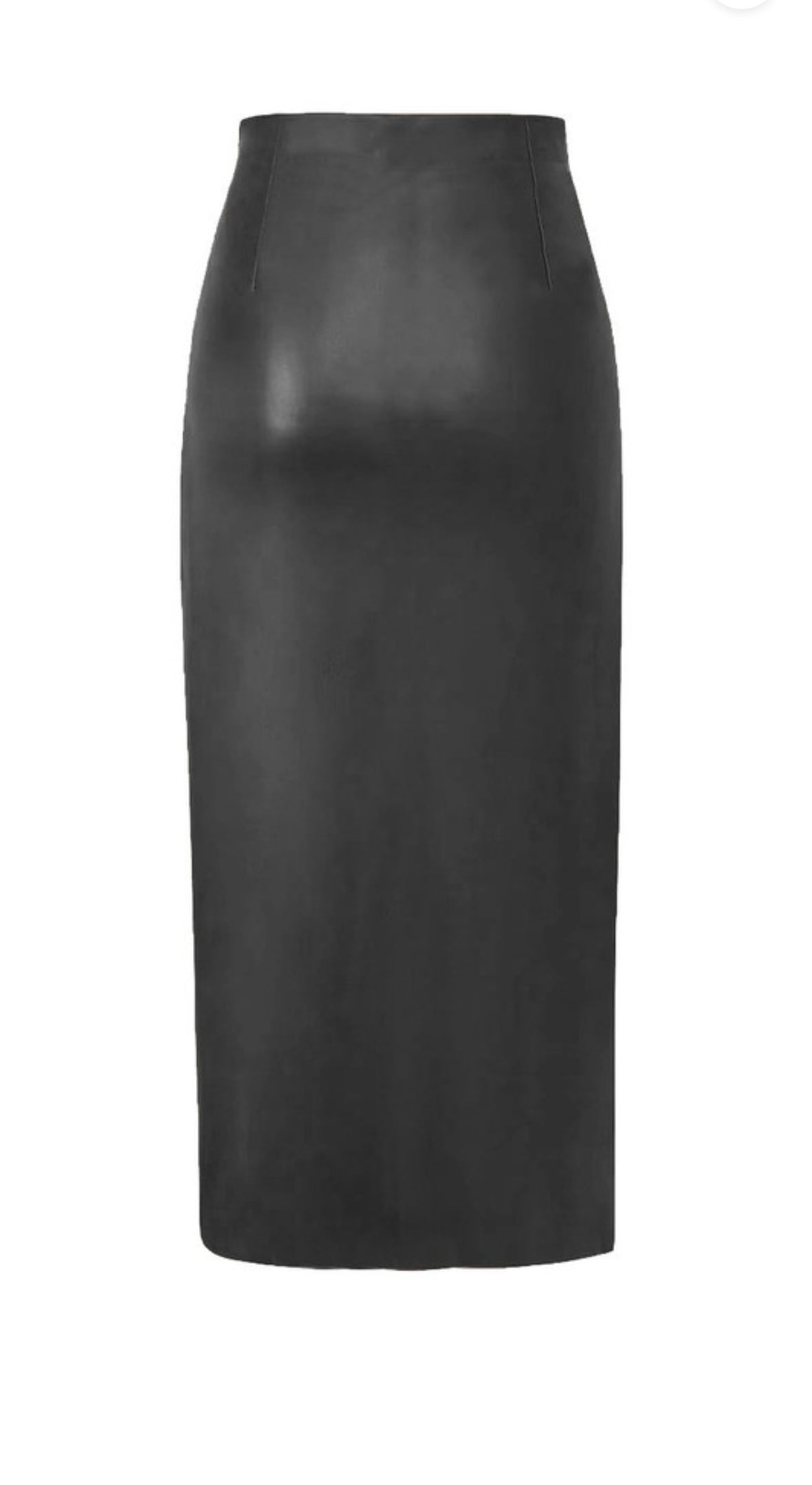 Black Vegan Leather Midi Skirt