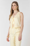 Lemon Linen Tie Top