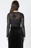 Black Sheer Floral Bodysuit
