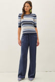 Slate Wide Leg Belted Pants