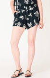 Black Floral Embroidered Shorts