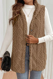 Tan Sherpa Hooded Vest