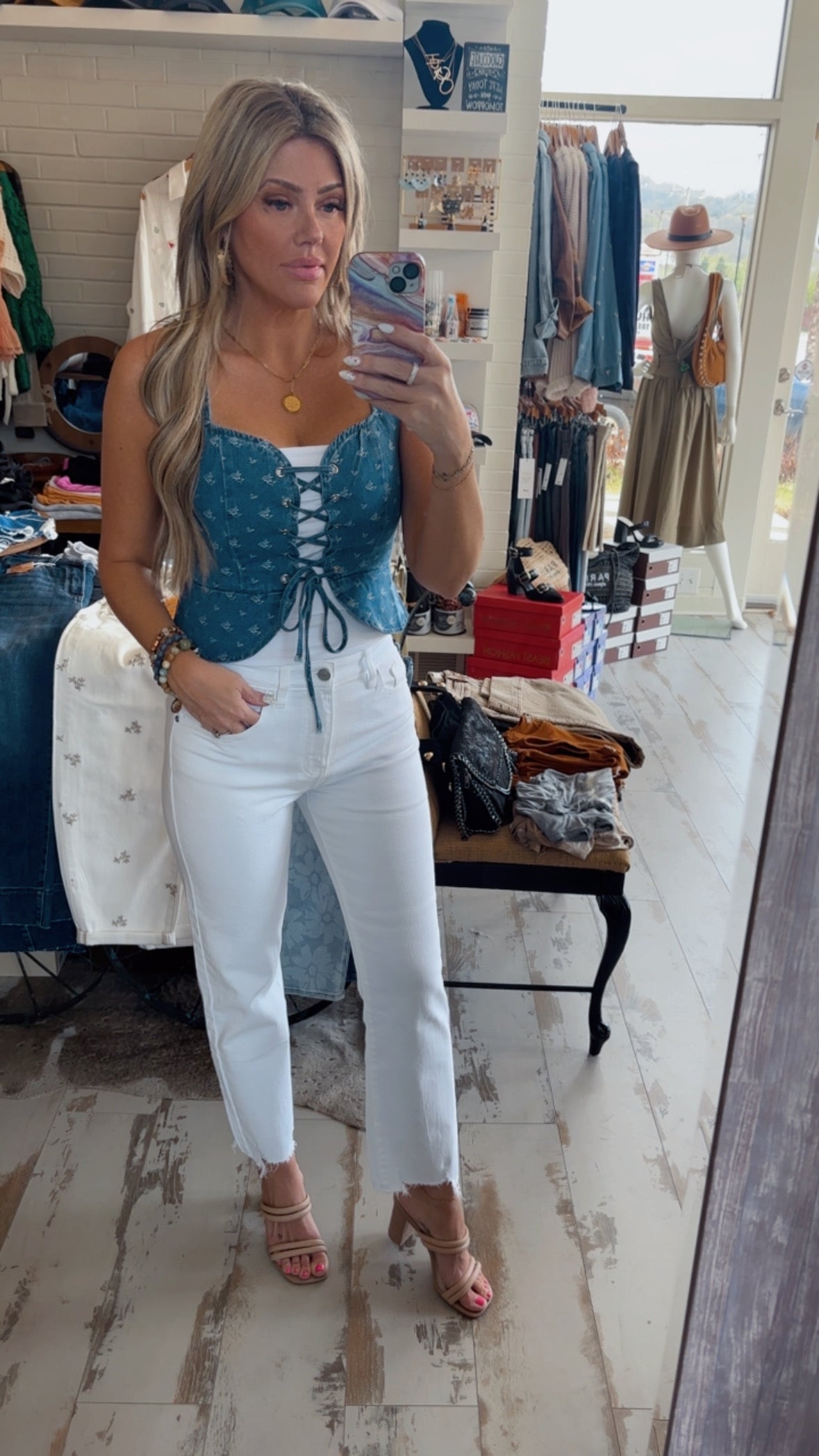Denim Bustier Top