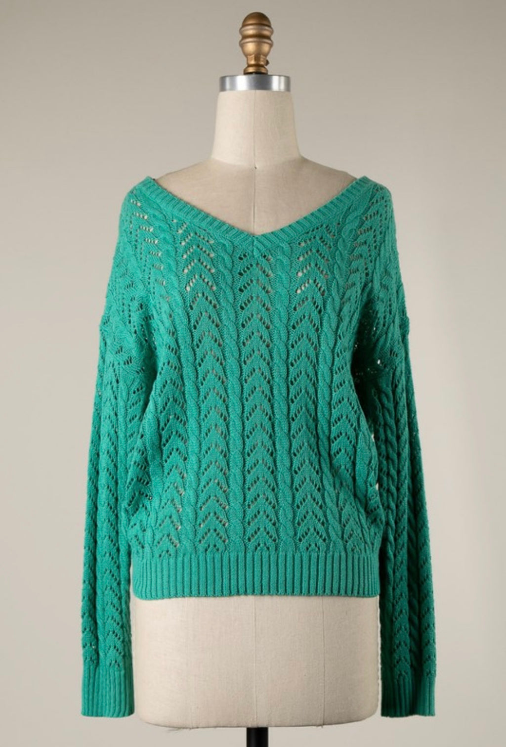 Green Reversible Twist Sweater