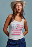Embroidered American Flag Tank