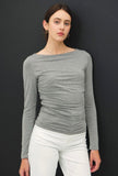 Grey High Neck Long Sleeve Top