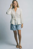 Cream Button Blouse