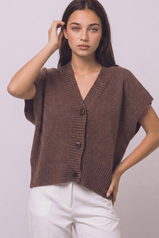 Brown Oversized Cardigan
