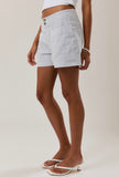 White Pinstripe Shorts