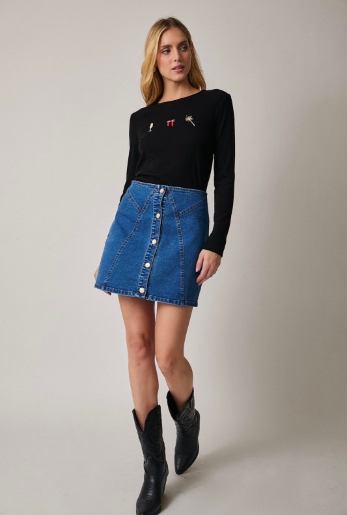 Black Champagne Party Top