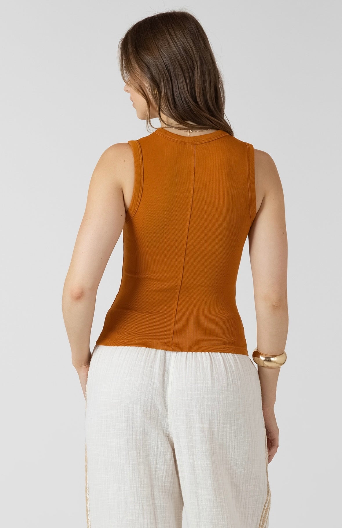 Burnt Orange Seam Tank Top