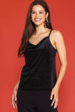 Black Glitter Velvet Cami