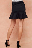 Black Corduroy Flounce Skirt