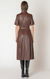 Mahogany Vegan Leather Dress