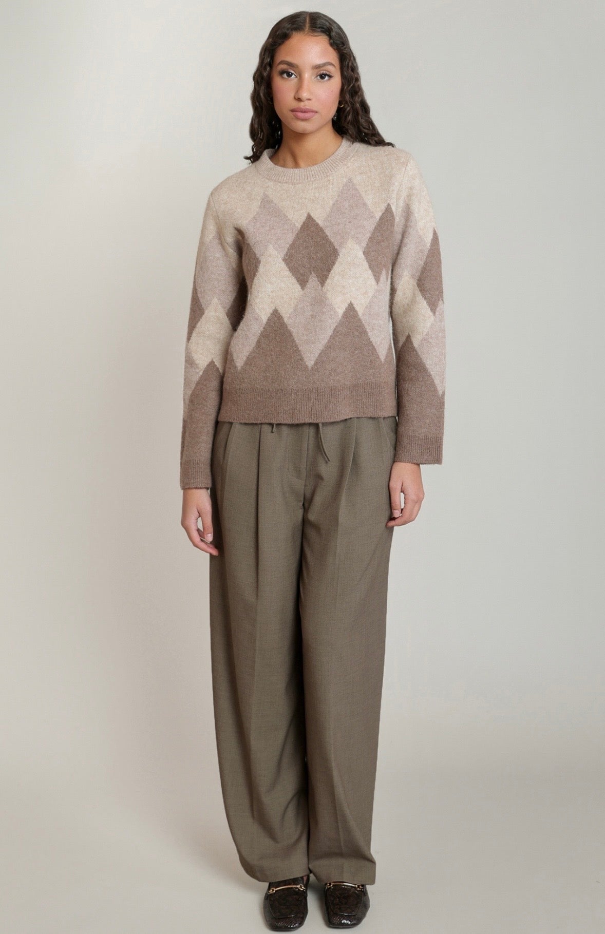 Oatmeal Argyle Sweater