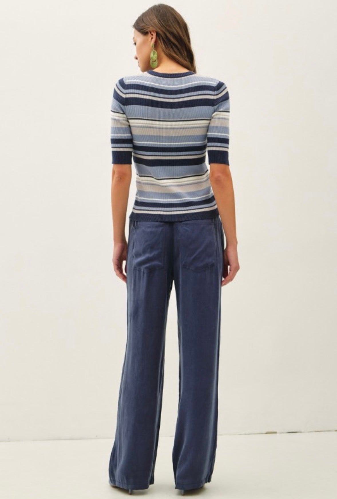 Slate Wide Leg Belted Pants