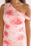Pink Floral Mesh Dress