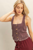 Mulberry Corduroy Vest