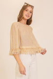 Taupe Sheer Lace Top