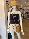 Navy Embroidered Flag Tank