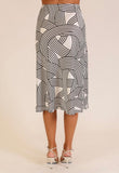 Cream Abstract Print Skirt