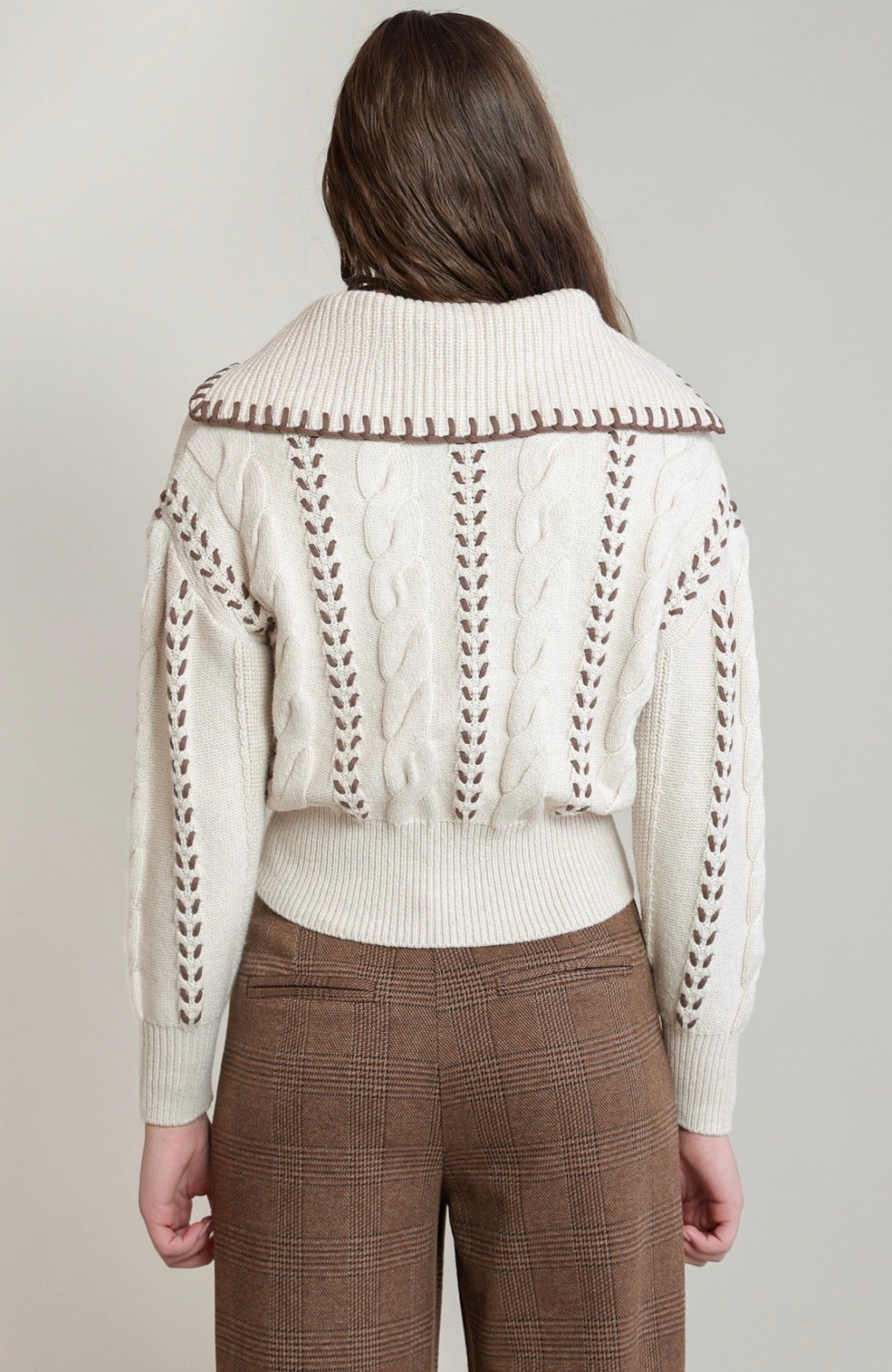 Oatmeal Knit Bomber Sweater