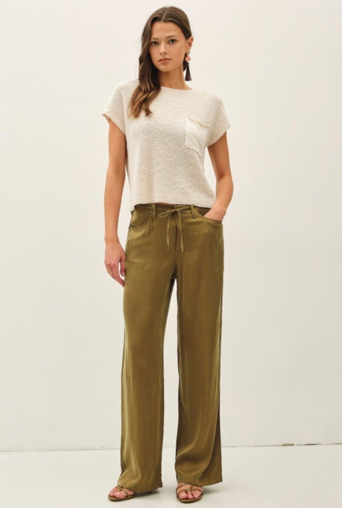 Moss Wide Leg Belted Pants