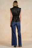 Black Vegan Leather Vest