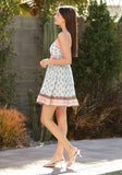 Baby Blue Floral Twist Front Dress