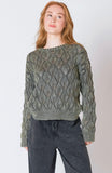 Vintage Olive Crochet Sweater