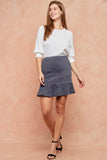 Grey Corduroy Flounce Skirt