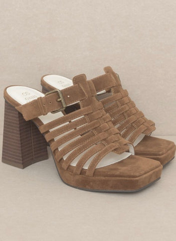 Brown Rome Basket Weave Sandals