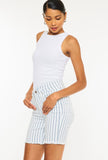 White Stripe Bermuda Shorts
