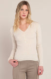 Cream Heather Ribbed Henley