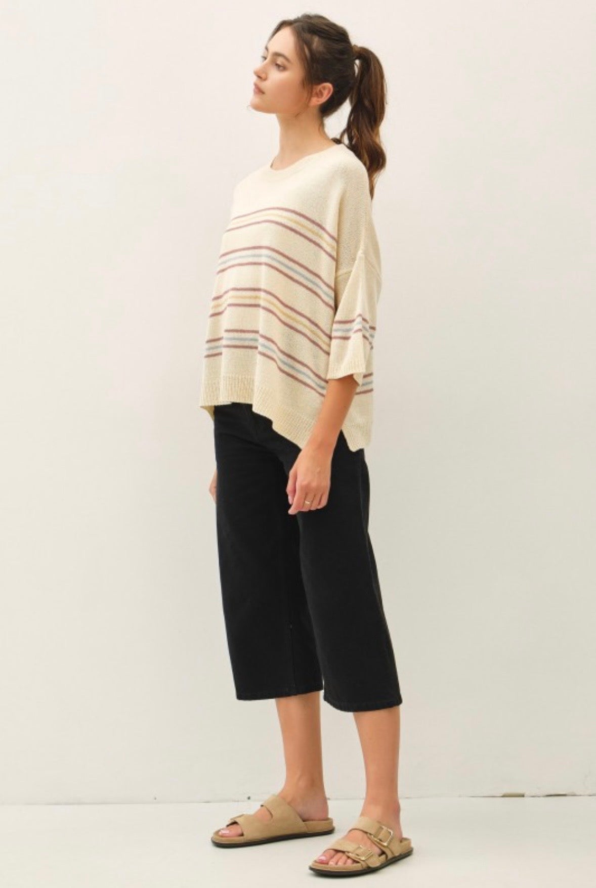 Vanilla Stripe Oversized Sweater