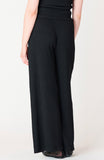 Black Textured Wide Leg Pants