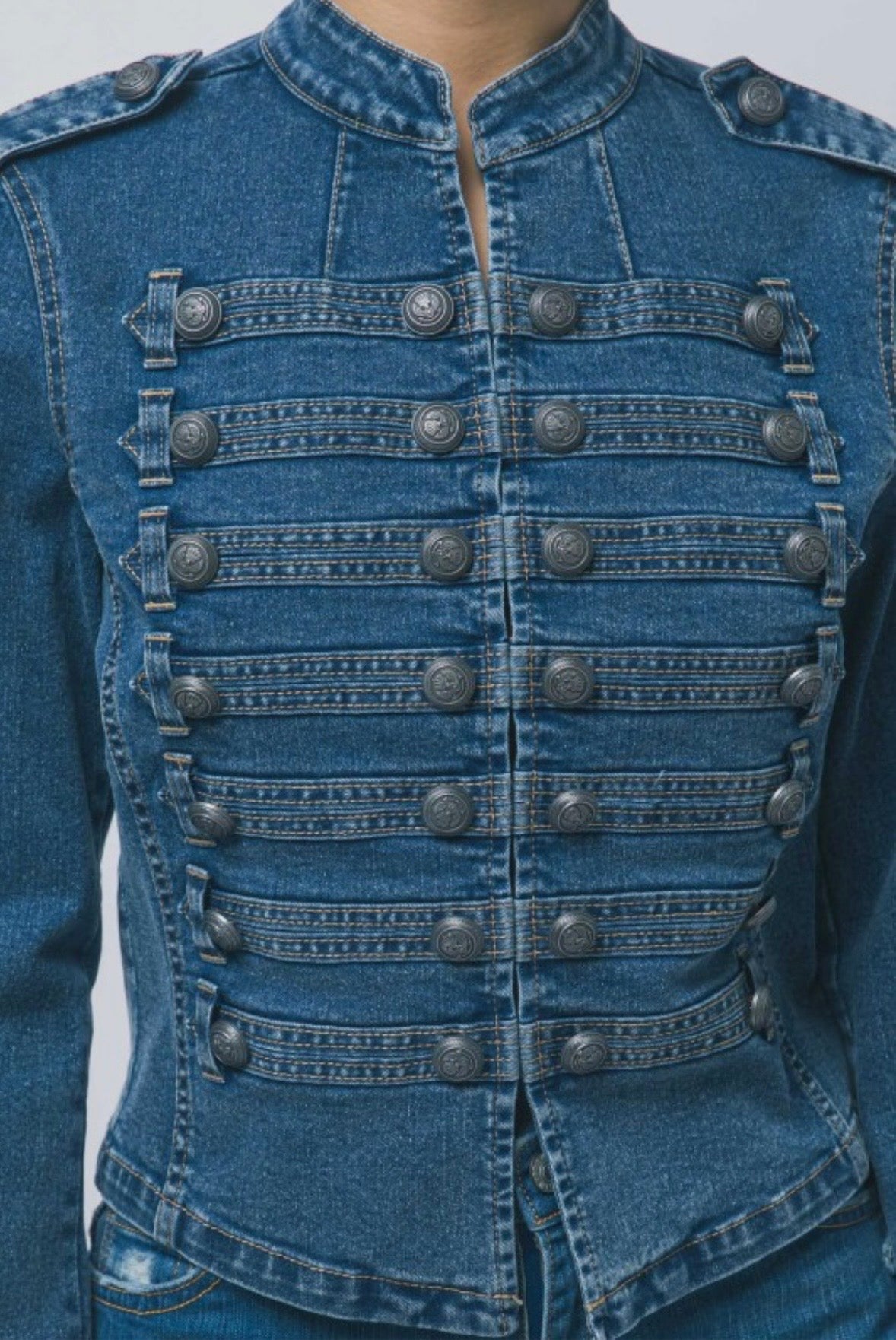 Denim Military Jacket