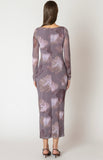 Mauve Floral Sheer Dress