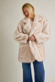 Cream Mix Faux Fur Coat