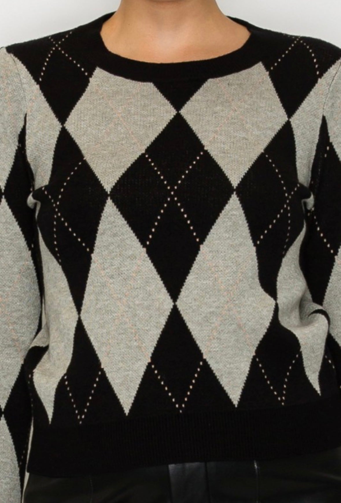 Black Argyle Sweater