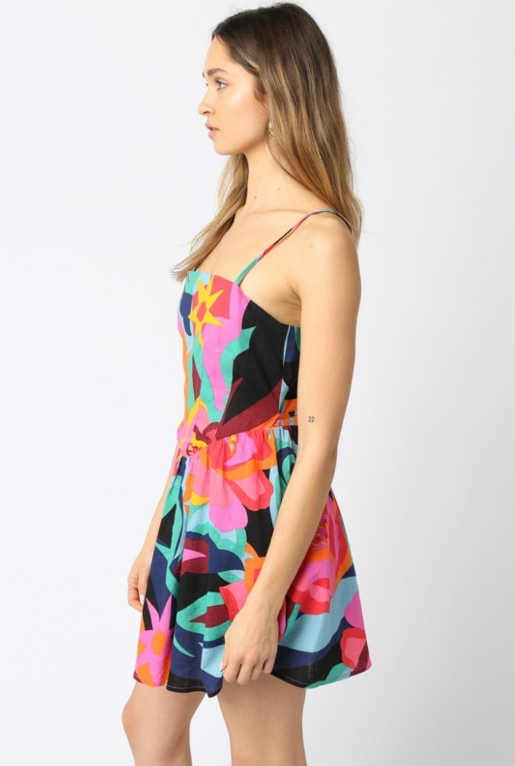 Multicolor Abstract Mini Dress