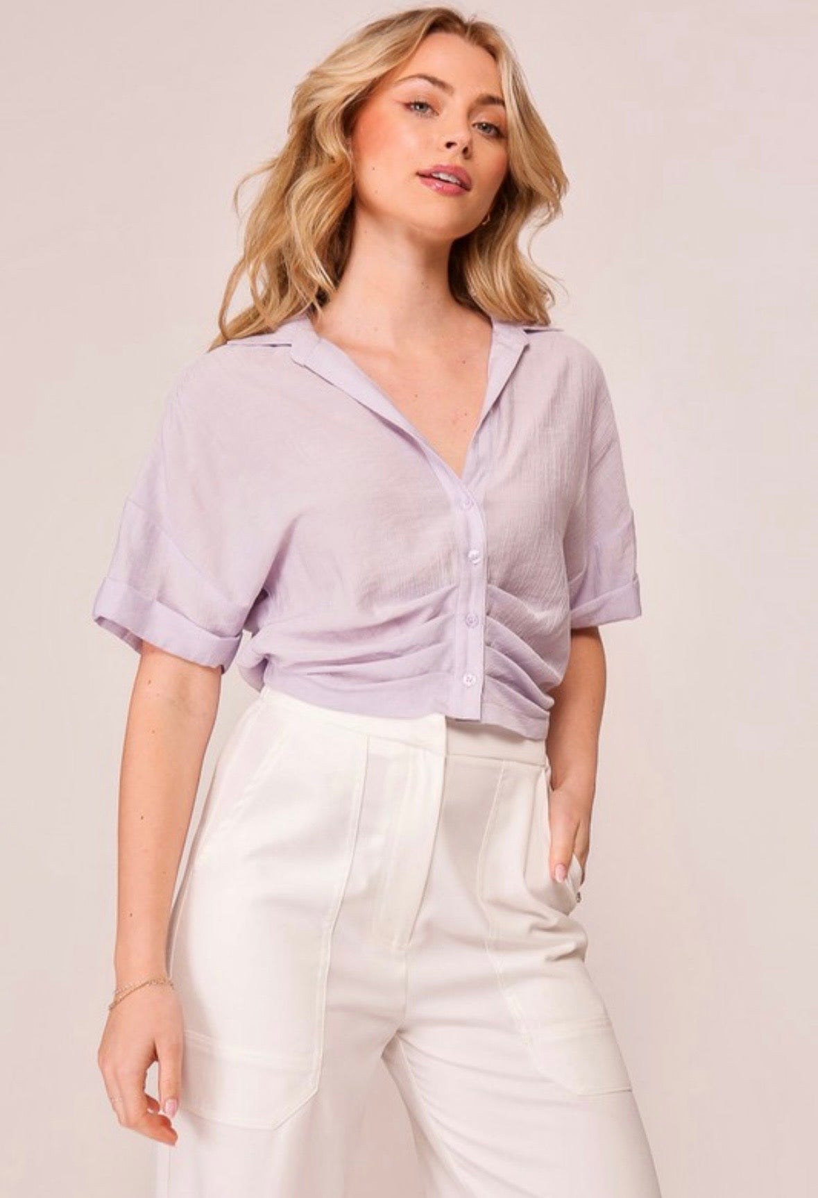 Lavender Pintuck Top