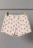Red Polka Dot Denim Shorts